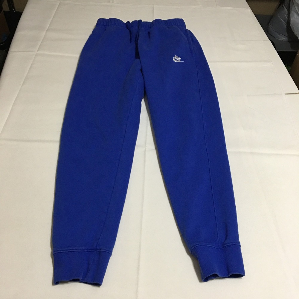 Nike Sweatpants Mens Small Blue Joggers Fleece Drawstring